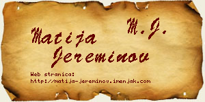 Matija Jereminov vizit kartica